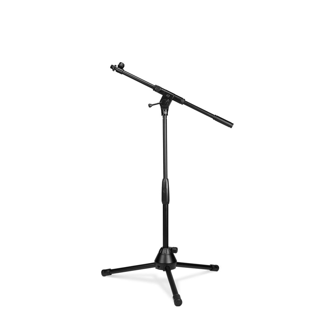 Gravity TMS 4232 B - Touring Series soporte de micrófono corto con trípode plegable y brazo telescópico ajustable en 2 puntos, negro