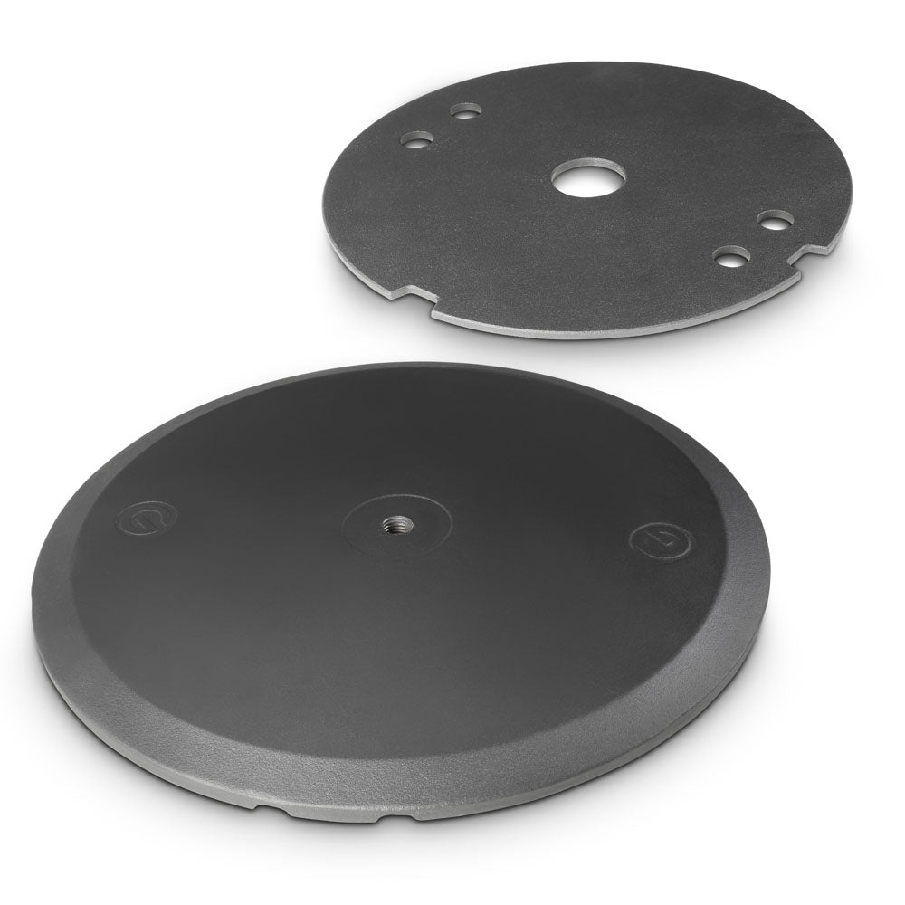 Gravity WB 123 SET 1 B - Base redonda de hierro fundido y set de discos de peso para varillas M20