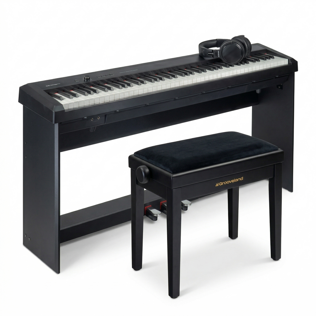 Grooveland P450 Paquete completo de piano (Negro)