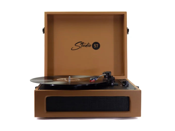 Studio 57 Groovy Tocadiscos con soporte para LP (Earth)