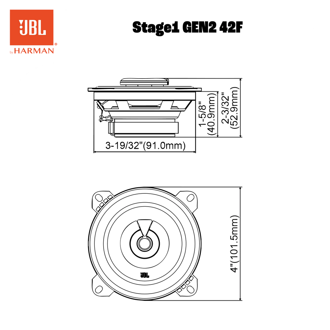 Altavoces de coche coaxiales JBL Stage1 Gen2 42F de 4"