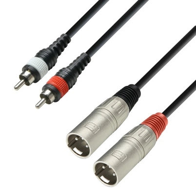 XLR Male to Phono Stereo Cable (3m)