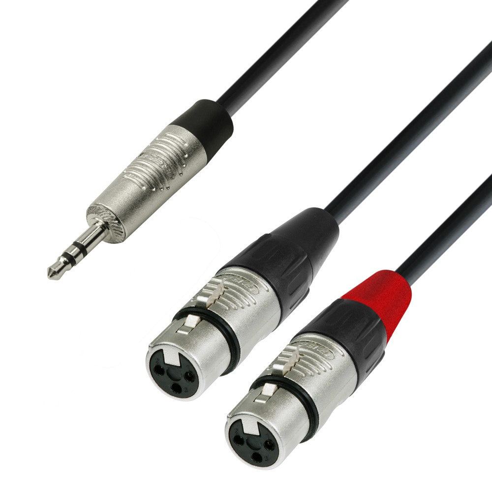 Adapter Cable 3.5 mm MiniJack stereo to 2 x XLR female (3m)