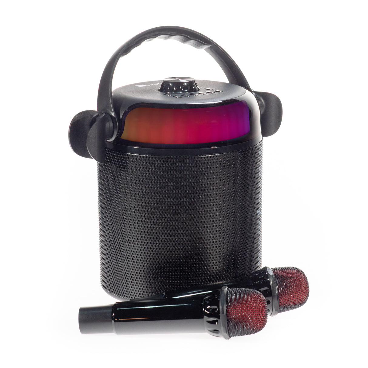 PartyZone Karaoke Sæt m. 2 Mikrofoner (Sort) & LED PAR-ASTRO 2-i-1 Diskolys