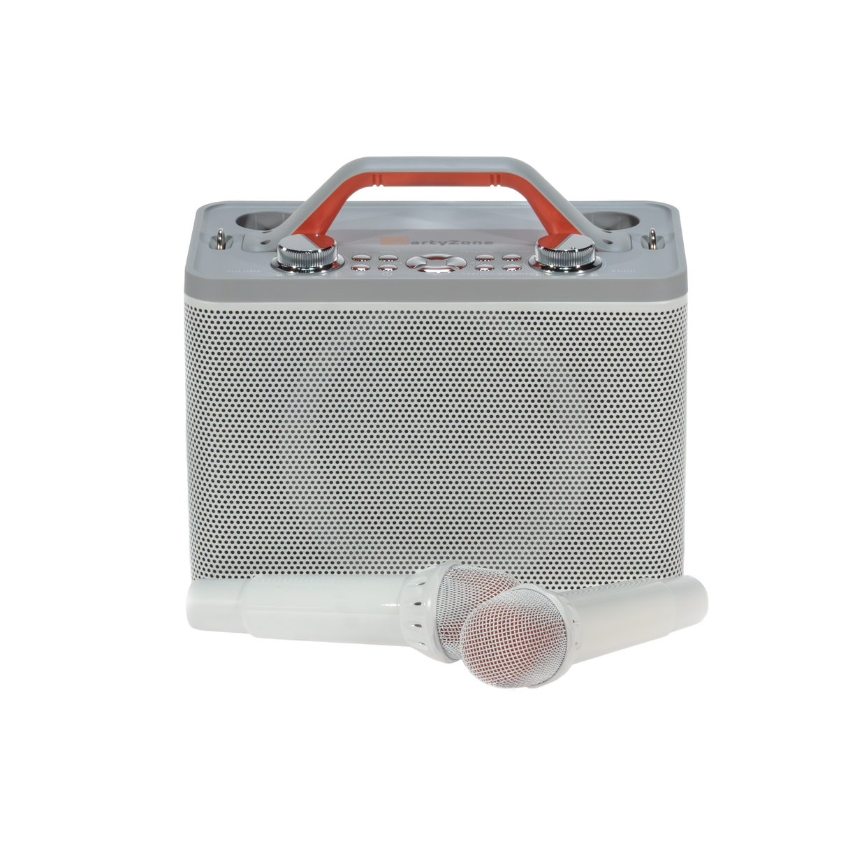 Equipo de karaoke con 2 micrófonos (Blanco)