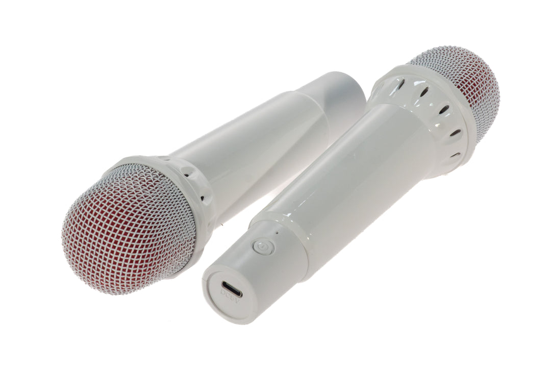 Sistema de karaoke con 2 micrófonos (White)
