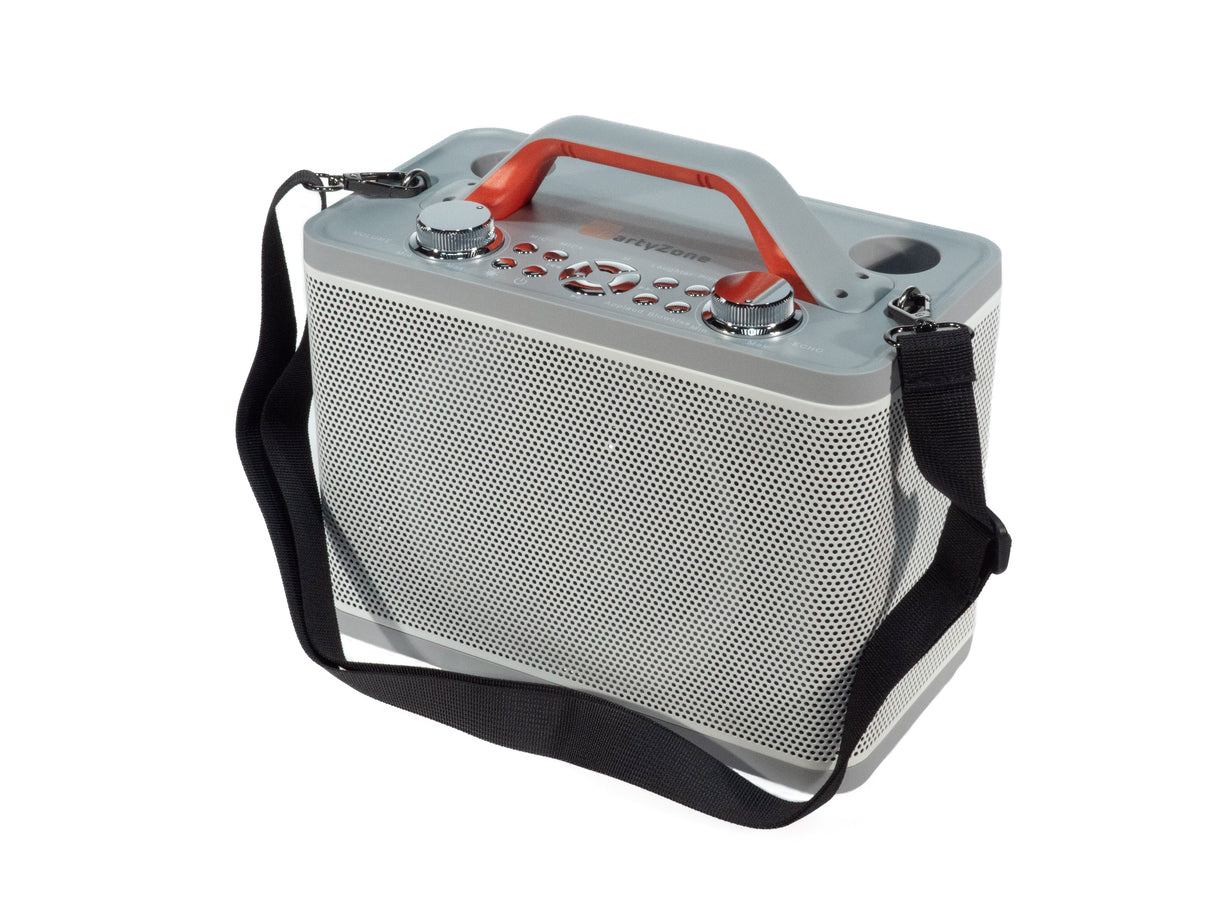 Equipo de karaoke con 2 micrófonos (Blanco)