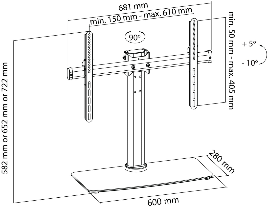 Soporte de Mesa para TV Totalmente Ajustable (32-65", 45kg)