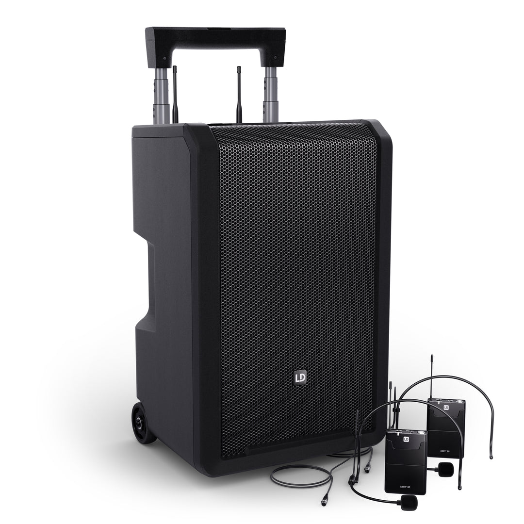 LD Systems ANNY® 10 BPH 2 B5 - Sistema PA portátil 10" a batería con Bluetooth® y mixer, y 2x micrófonos de diadema (incl. bodypacks)