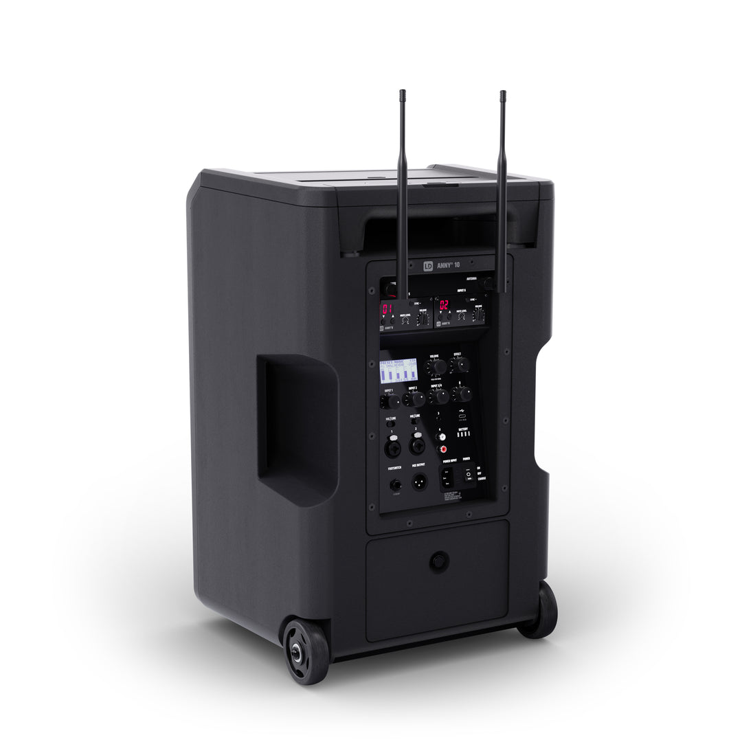LD Systems ANNY® 10 BPH 2 B5 - Sistema PA portátil 10" a batería con Bluetooth® y mixer, y 2x micrófonos de diadema (incl. bodypacks)