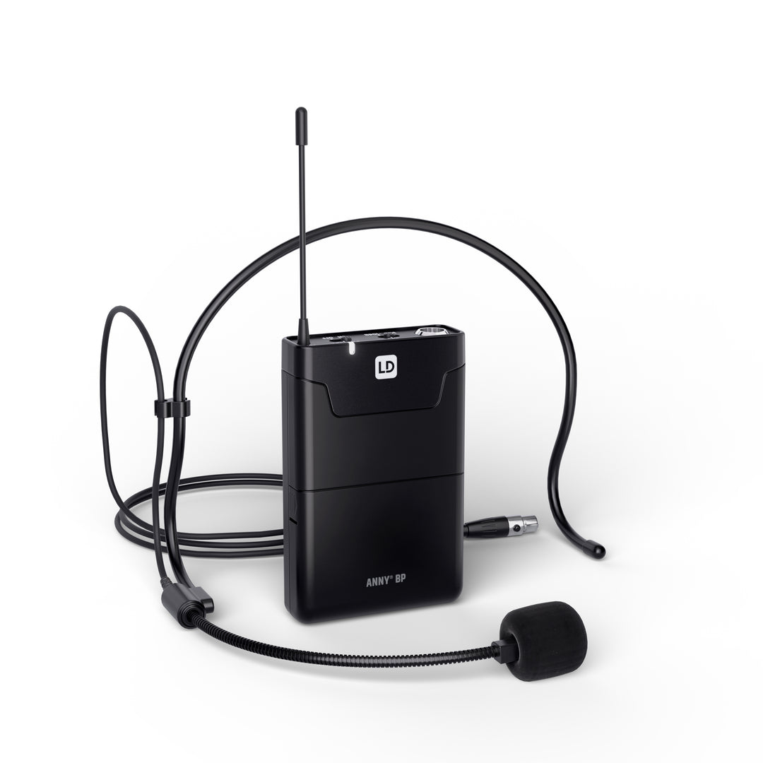 LD Systems ANNY® 10 HBH 2 B5 - 10" sistema PA portátil a batería con Bluetooth® con mixer, 1x micrófono inalámbrico de mano y 1x micrófono de diadema (incl. bodypack)