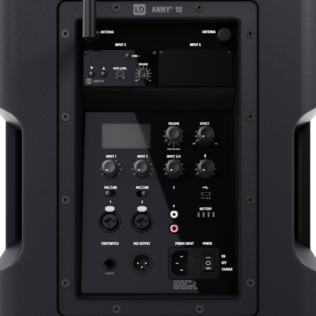 LD Systems ANNY® 10 HHD B6 - 10" sistema PA portátil a batería con Bluetooth® con mixer y 1x micrófono inalámbrico de mano