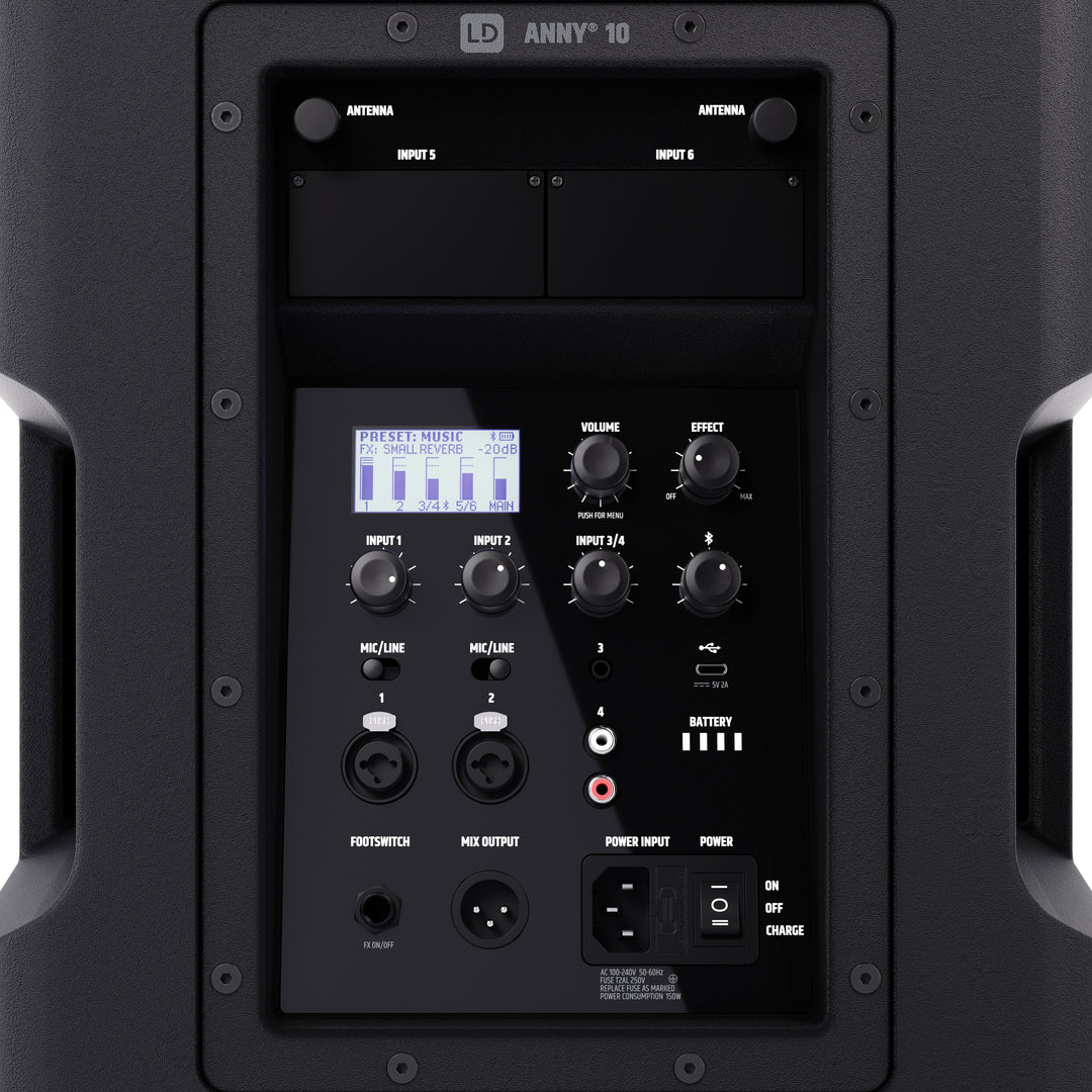 LD Systems ANNY® 10 - 10" sistema PA portátil a batería con Bluetooth® con mixer