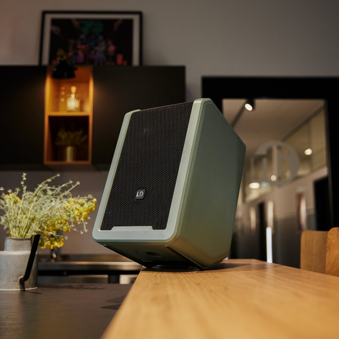LD Systems ANNY® 8 GN - Altavoz PA Bluetooth® portátil con batería con mixer, Verde Adventure
