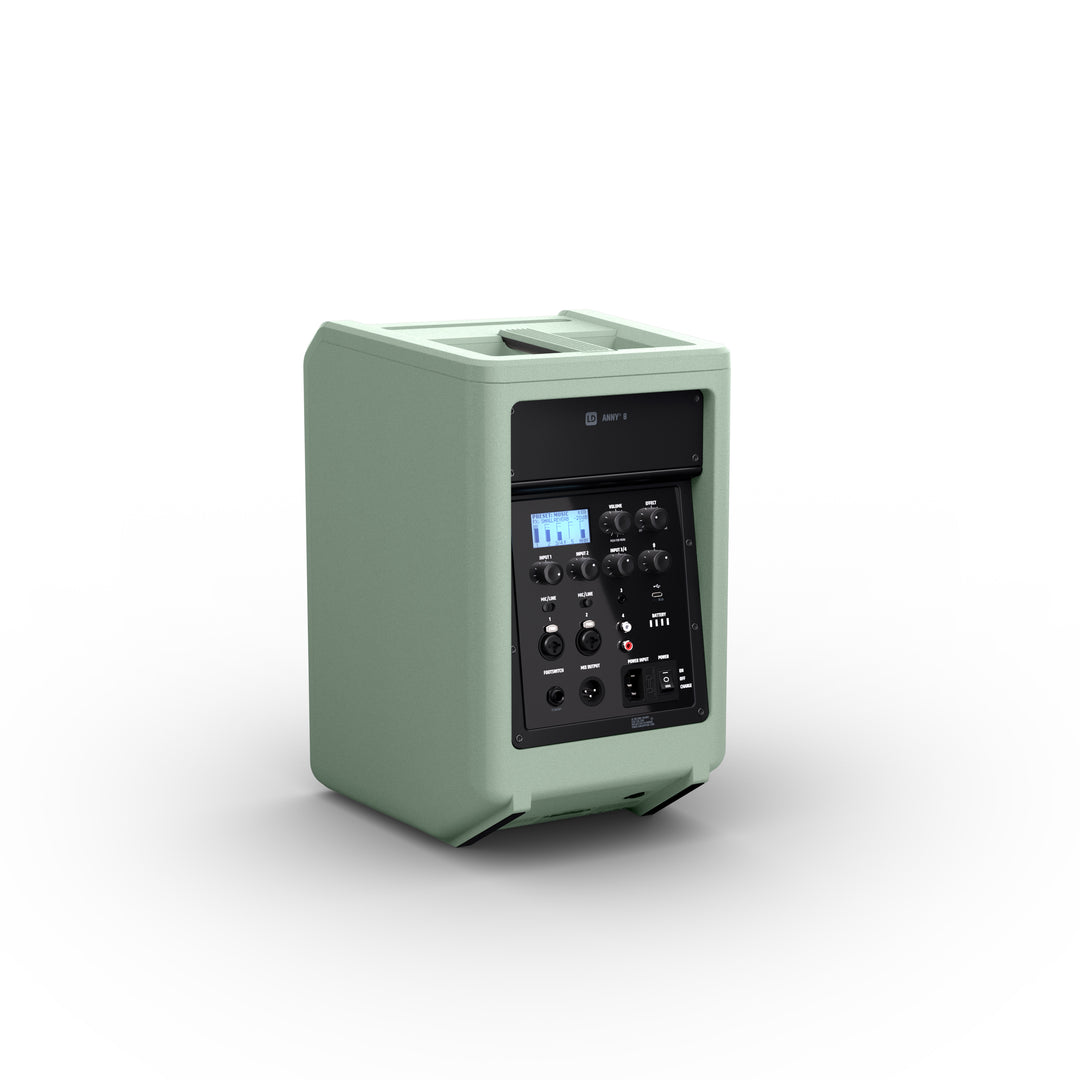 LD Systems ANNY® 8 GN - Altavoz PA Bluetooth® portátil con batería con mixer, Verde Adventure