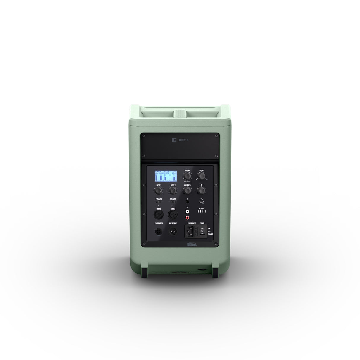 LD Systems ANNY® 8 GN - Altavoz PA Bluetooth® portátil con batería con mixer, Verde Adventure