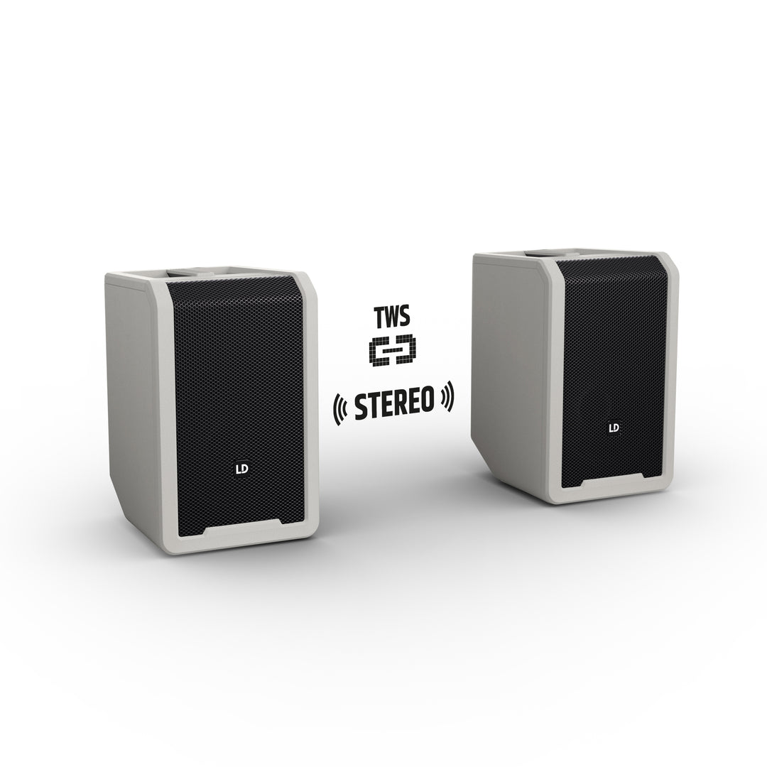 LD Systems ANNY® 8 G - Altavoz PA Bluetooth® portátil con batería con mixer, Gris Urban