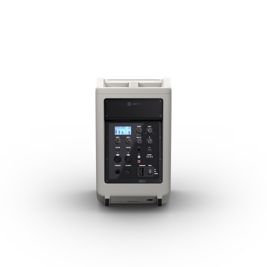 LD Systems ANNY® 8 G - Altavoz PA Bluetooth® portátil con batería con mixer, Gris Urban