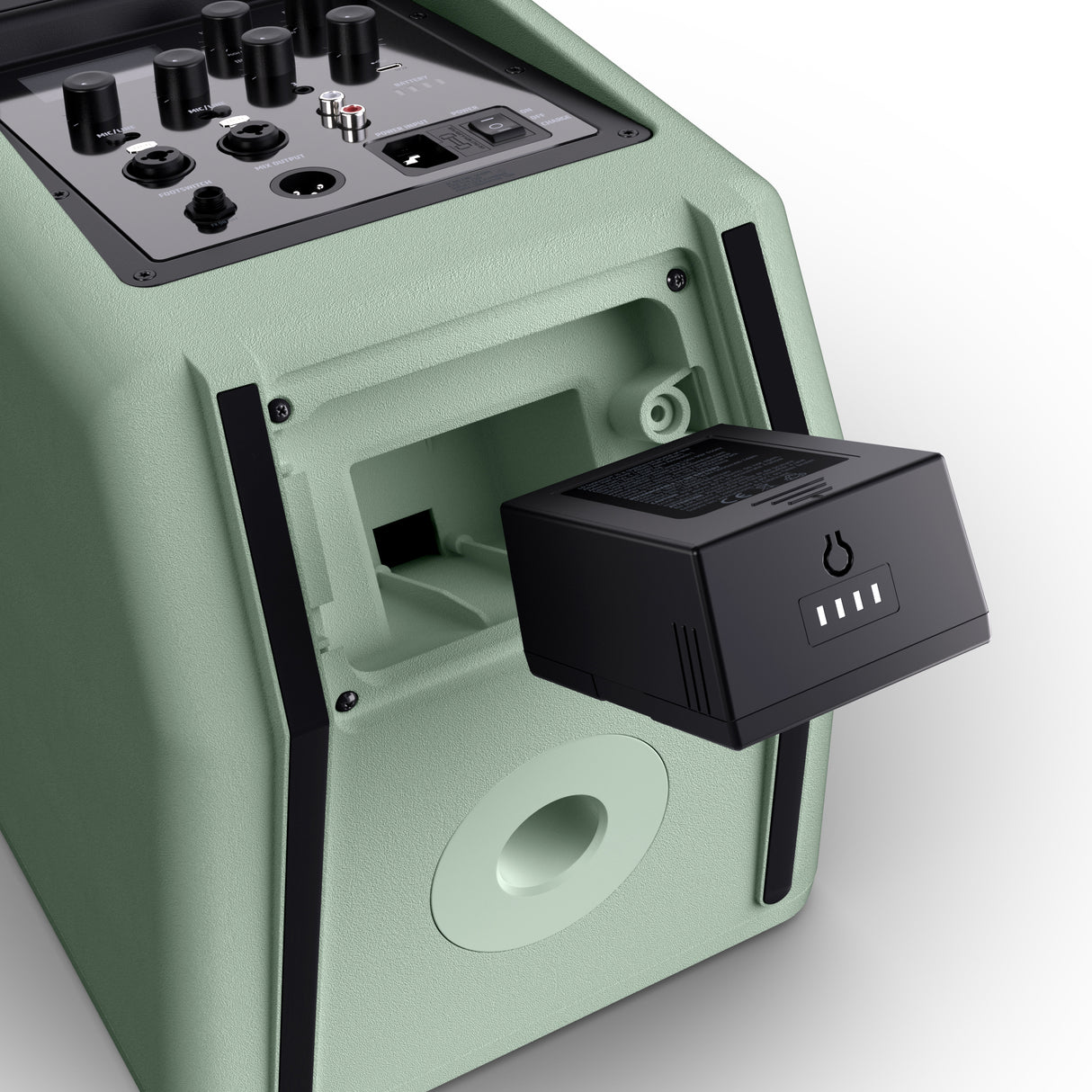 LD Systems ANNY® 8 HHD B6 GN - Altavoz PA portátil a batería con Bluetooth® con mixer y 1x micrófono inalámbrico de mano, verde aventura