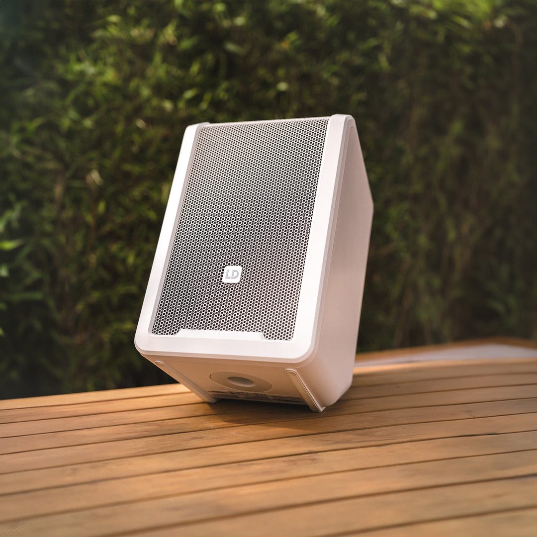 LD Systems ANNY® 8 HHD B8 W - Altavoz PA portátil a batería con Bluetooth® con mixer y 1x micrófono inalámbrico de mano, blanco puro