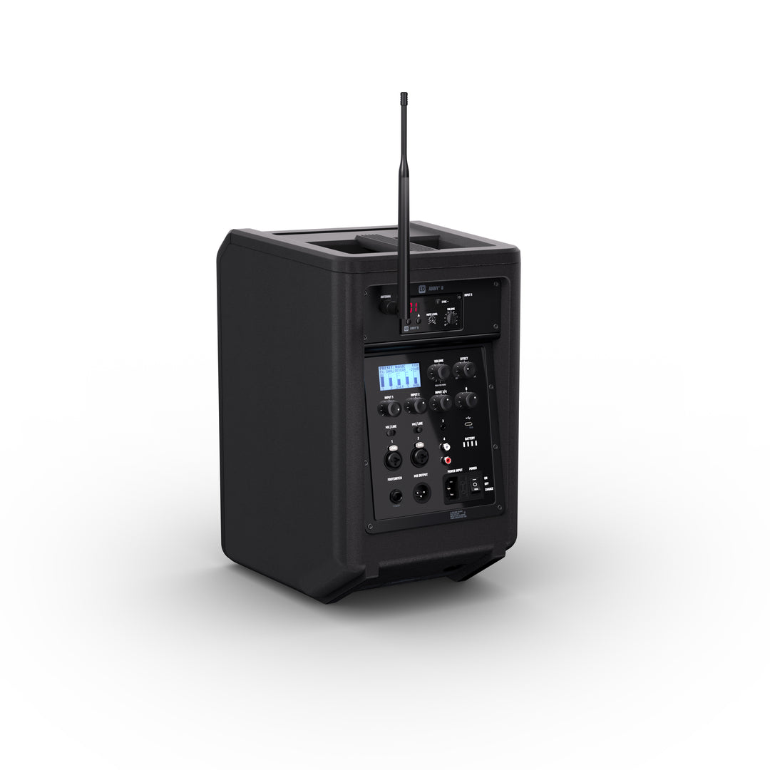 LD Systems ANNY® 8 HHD B8 - Altavoz PA portátil a batería con Bluetooth® con mixer y 1 x micrófono inalámbrico de mano, Black de escenario
