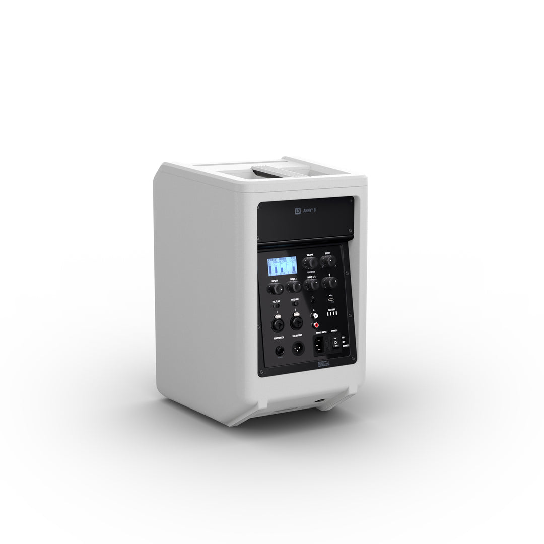 LD Systems ANNY® 8 W - Altavoz PA Bluetooth® portátil con batería con mixer, blanco puro