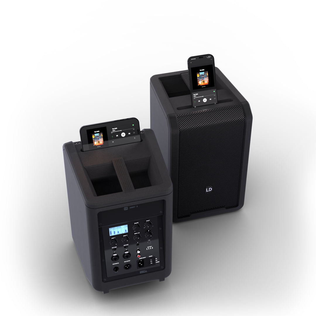 LD Systems ANNY® 8 - Altavoz PA portátil a batería con Bluetooth® y mixer, Black de escenario