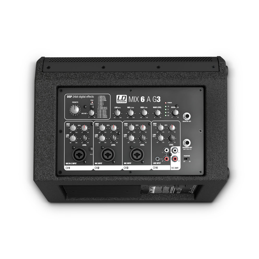 LD Systems MIX 6 A G3 - Altavoz activo de 2 vías con mixer integrado de 4 canales