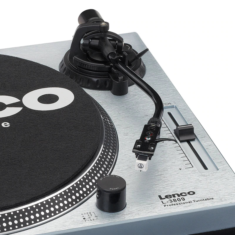 Lenco L-3809 Turntable, Metallic
