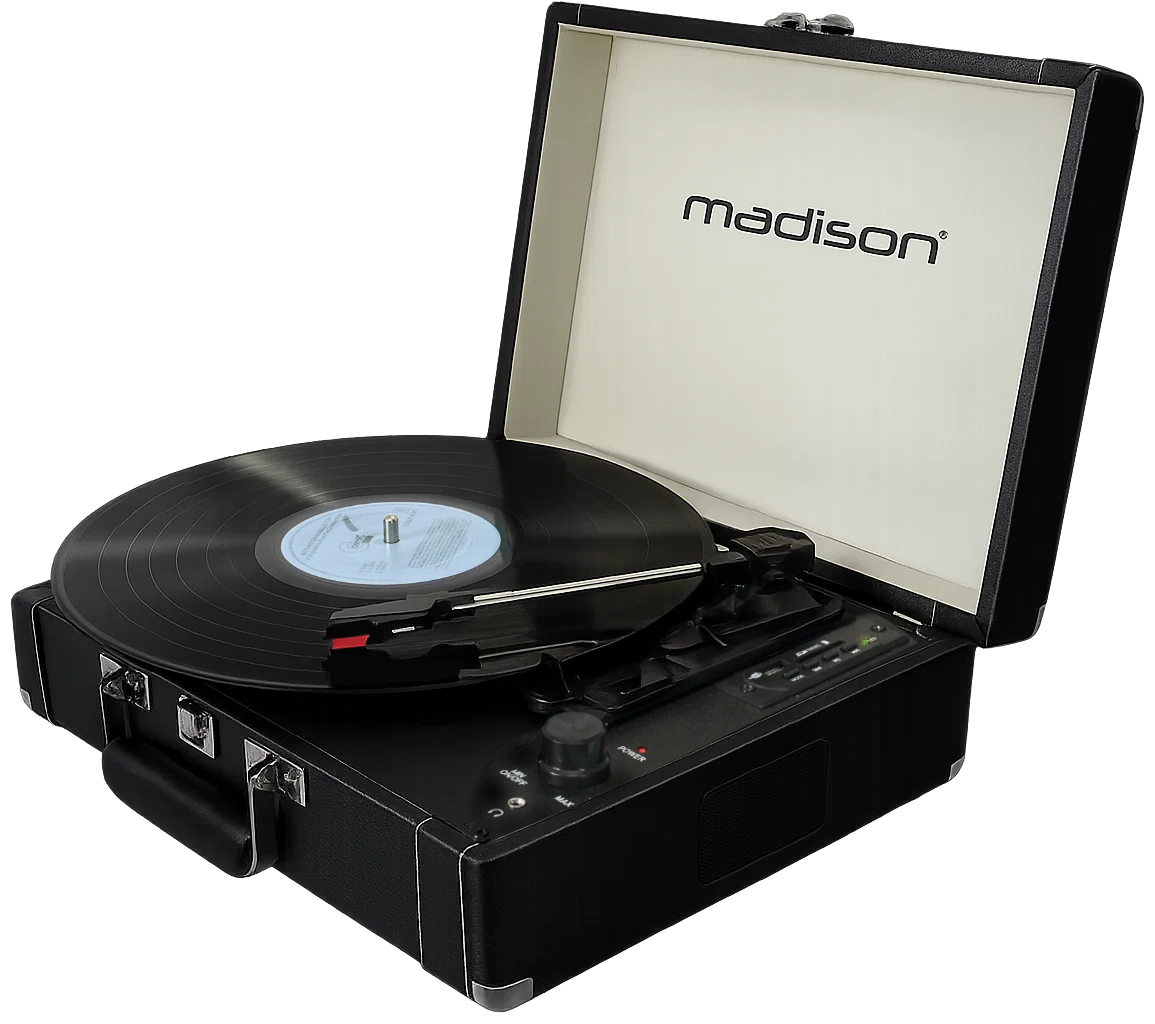 Madison Vintage Pladespiller con Bluetooth (Negro)