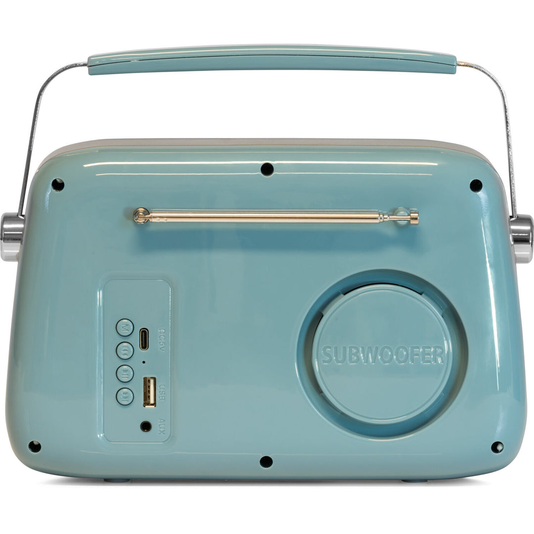 Madison Retro Radio con Bluetooth y FM (Azul)
