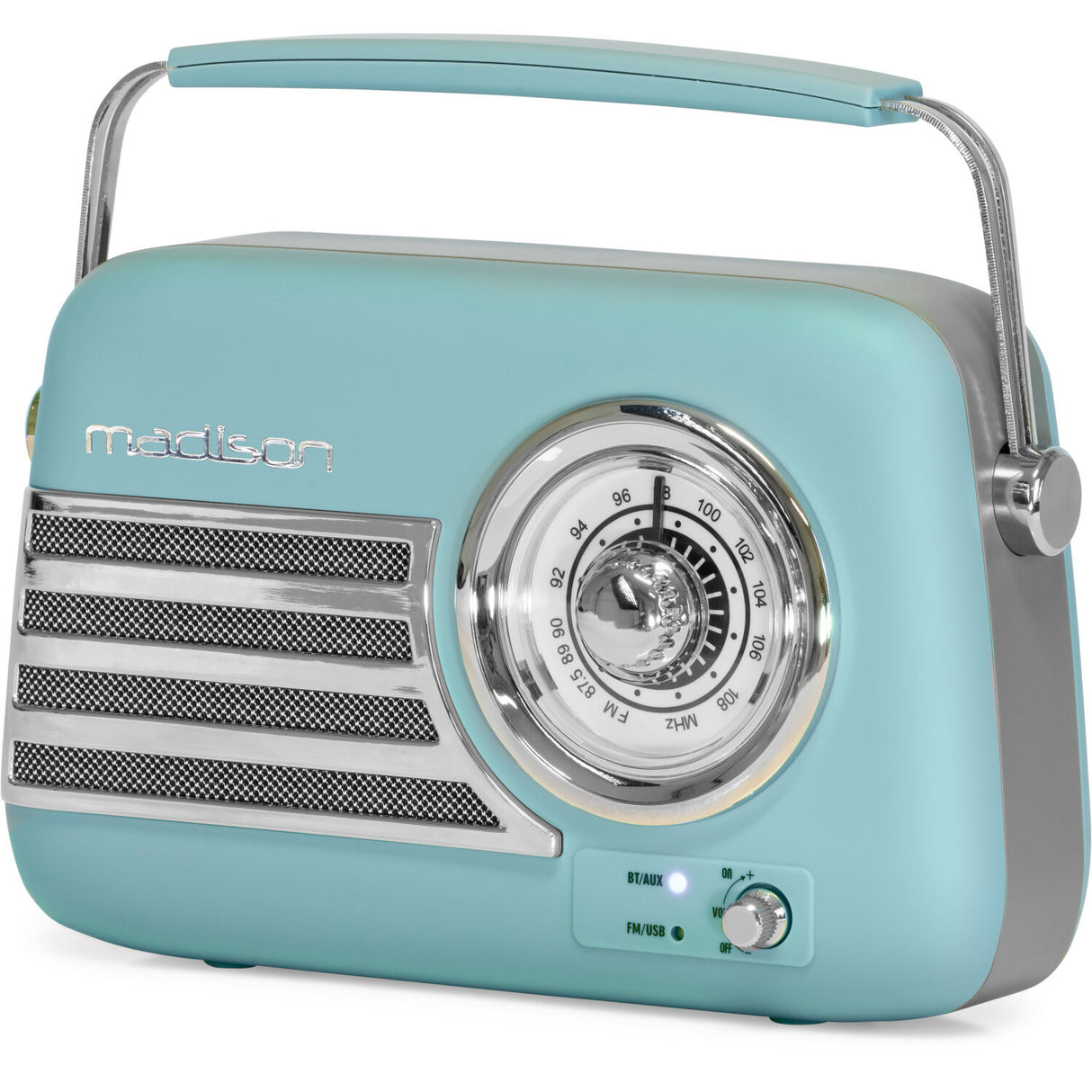 Madison Retro Radio with Bluetooth and FM (Matte Blue)