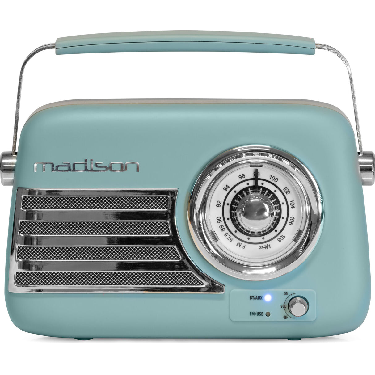 Madison Retro Radio with Bluetooth and FM (Matte Blue)