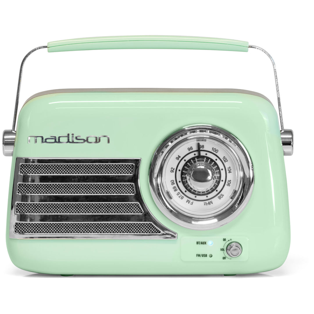 Madison Retro Radio con Bluetooth y FM (Menta)