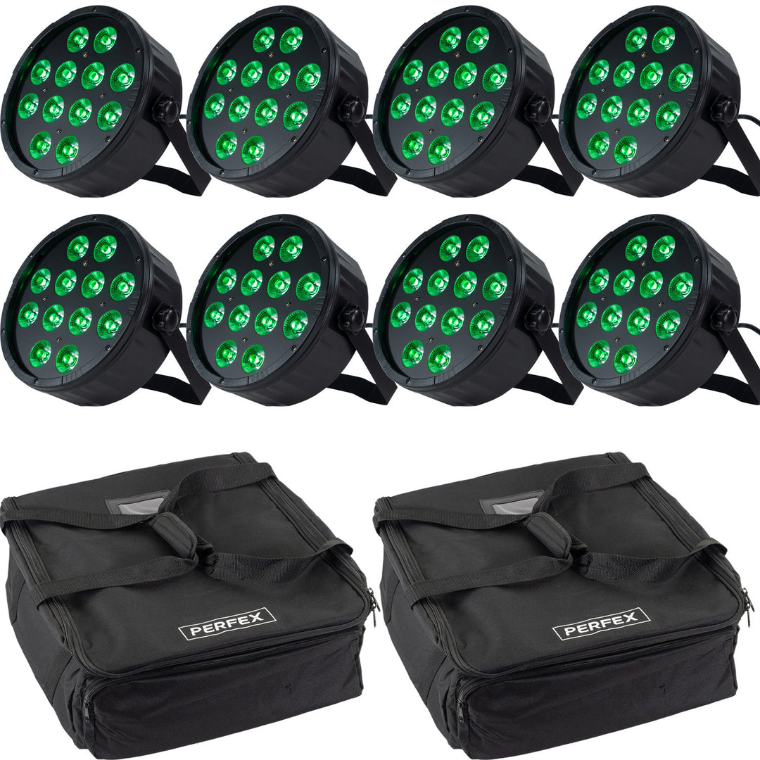 Marconi Polaris 12x12W RGBW Parlampe 8 uds. Paquete c/taske