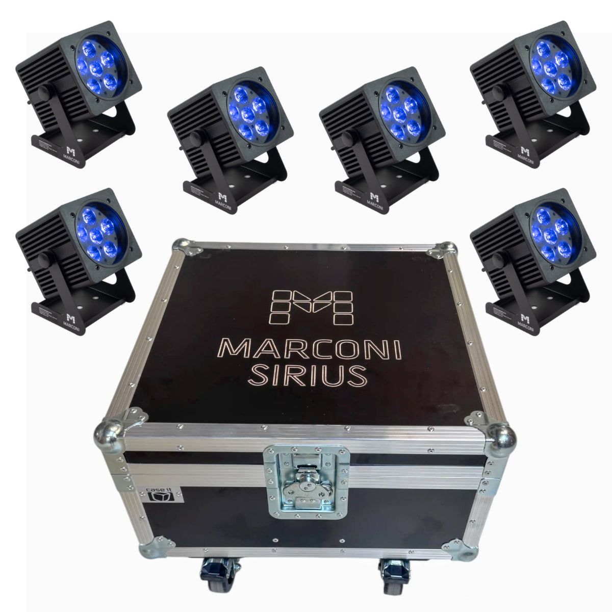 Marconi SIRIUS 6x18W RGBWA+UV IP65 Lámpara a batería