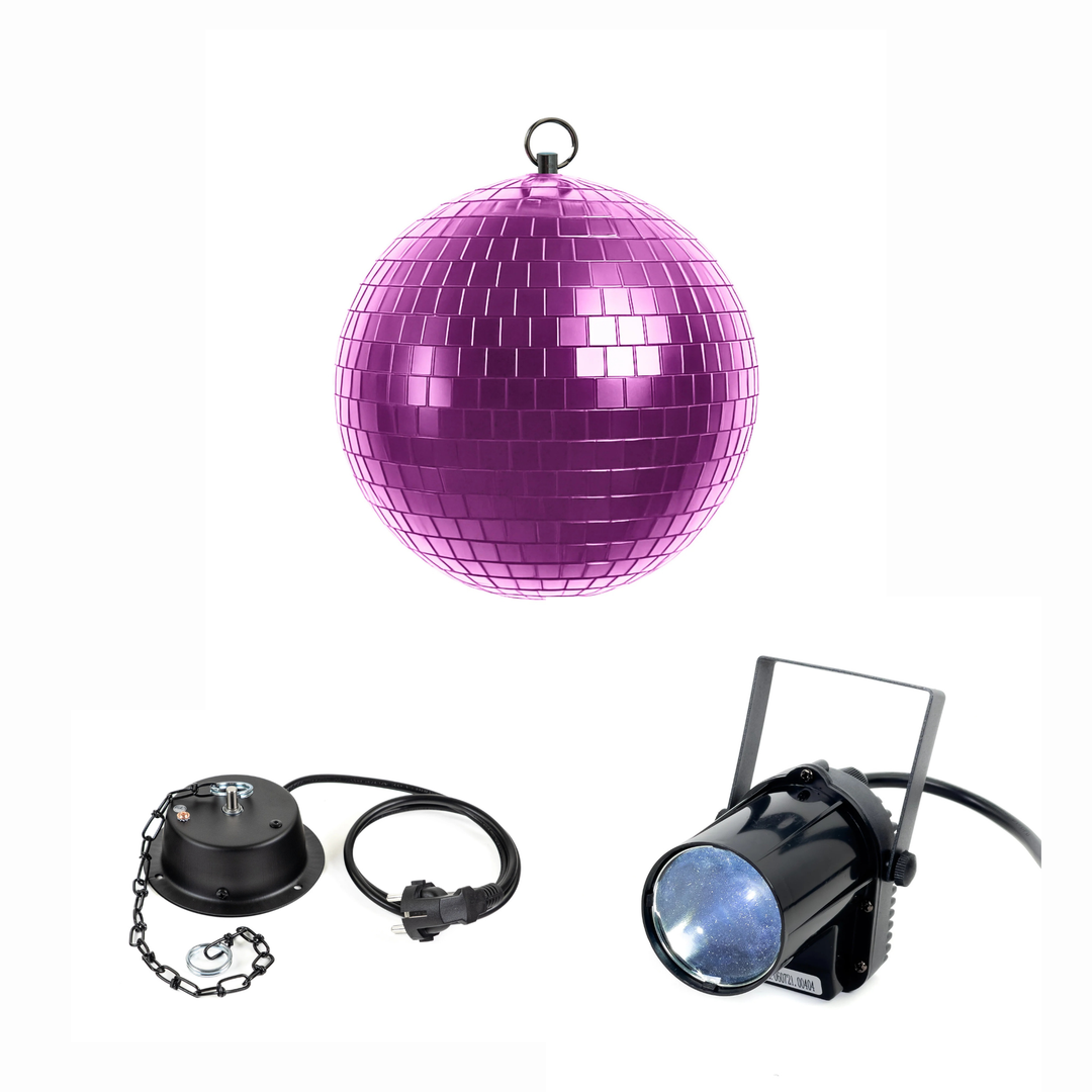 Marconi diskokugle Pink (20 cm) Bundle
