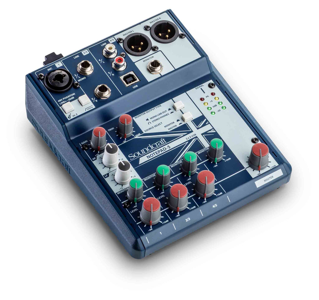 Soundcraft Notepad 5 Channel Desktop Mixer con USB