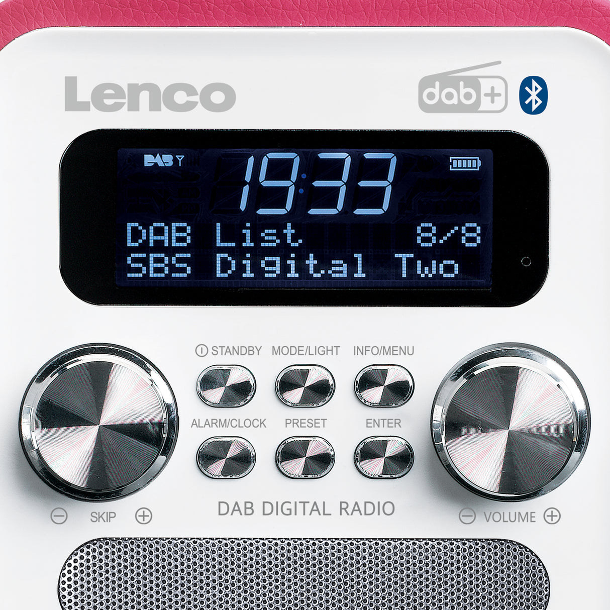 Lenco PDR-051 DAB Radio, Pink/White