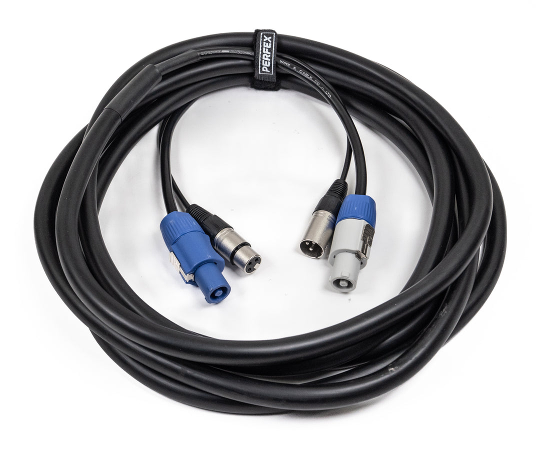 Perfex Powercon & XLR Cables Múltiples (DMX, 5m)