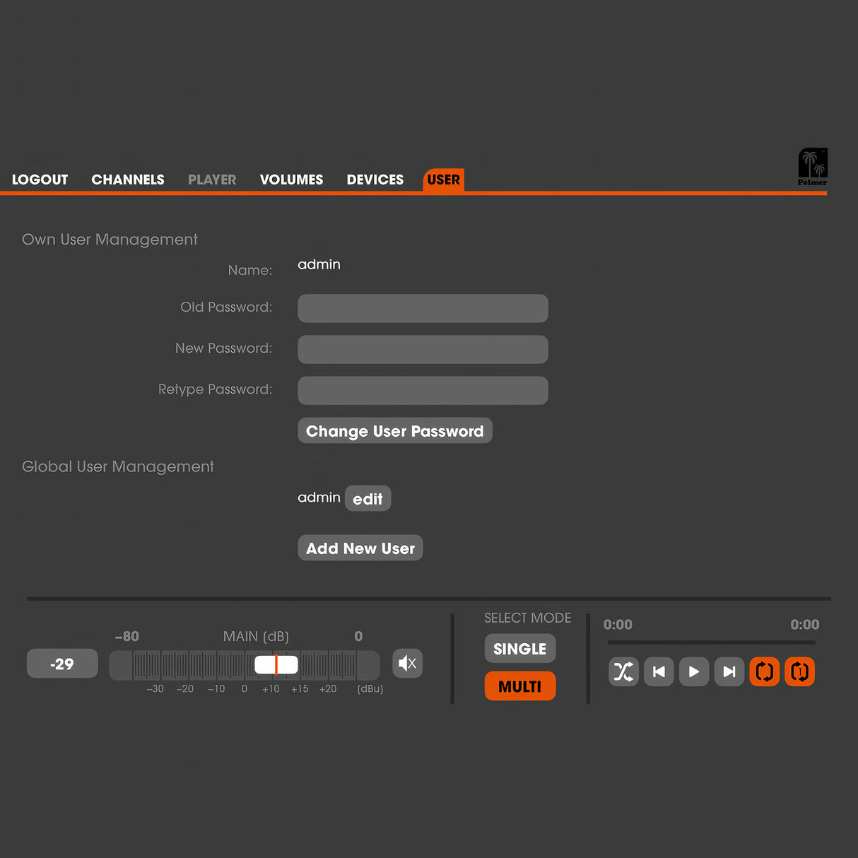 Palmer Grand Audition MKII - Sistema de conmutación de altavoces de 24 canales