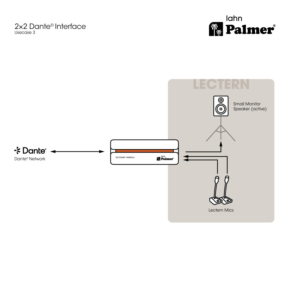Palmer RIVER lahn - Interfaz Dante® 2x2