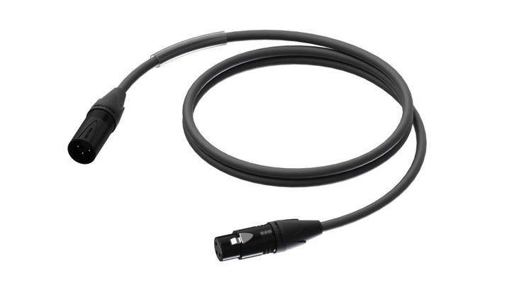 ProCab DMX/AES XLR macho > XLR hembra con Neutrik negro - 1,5 m (PRD953-1,5)