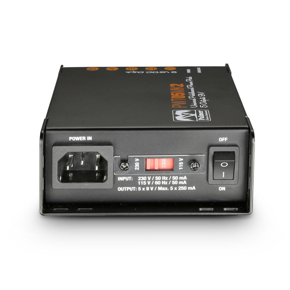 Palmer PWT 05 MK 2 – Fuente de alimentación universal de 9V para pedalboard con 5 salidas