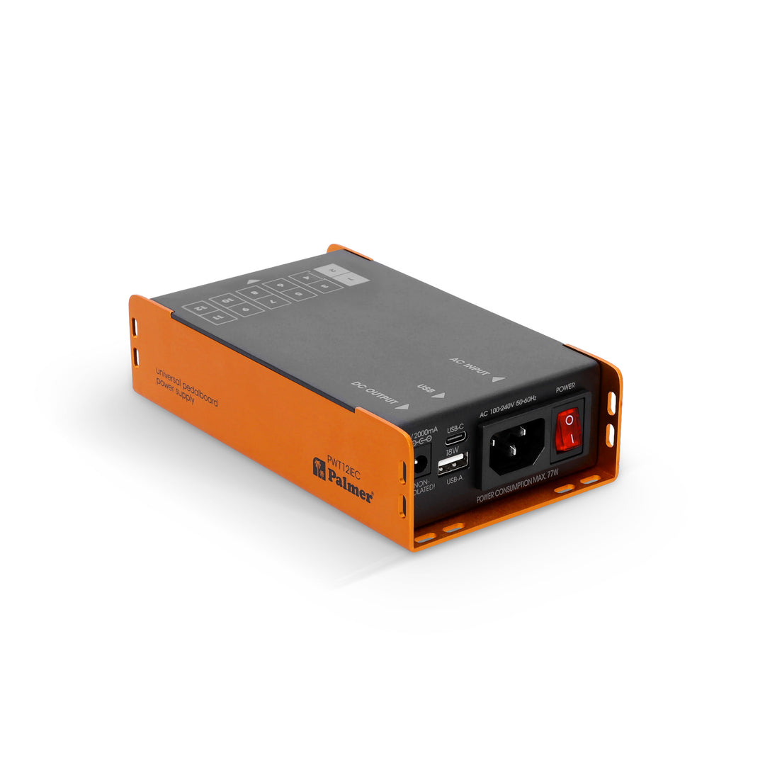 Palmer PWT 12 IEC - Fuente de alimentación universal para pedalboard con USB