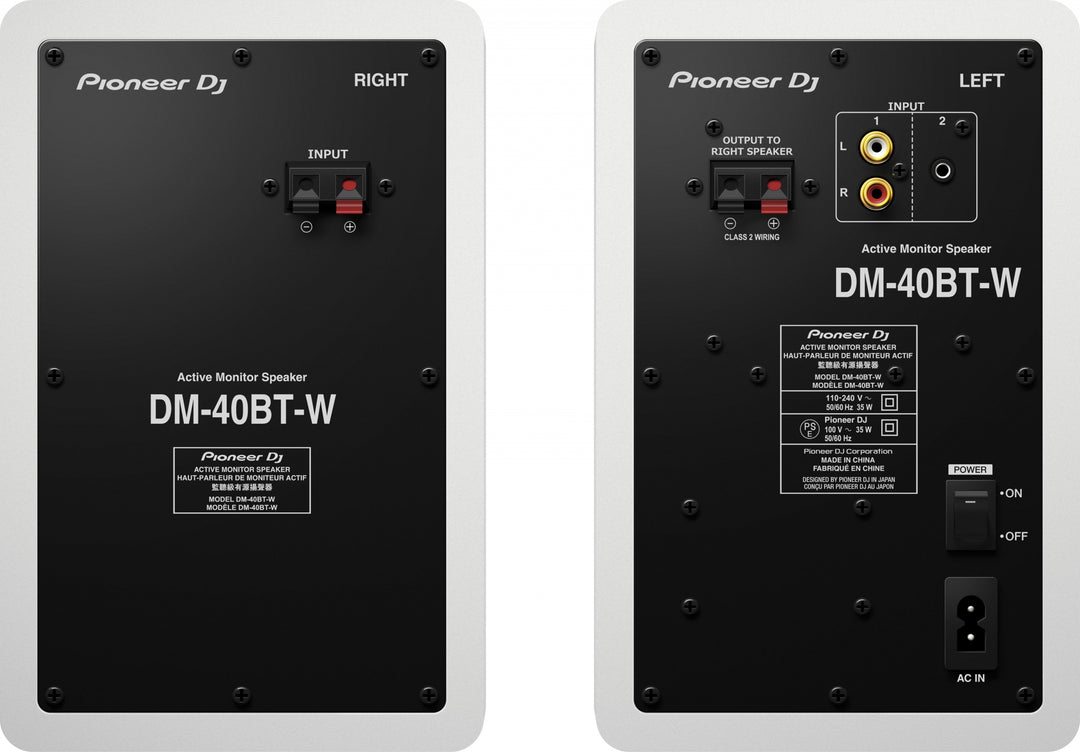 Pioneer DJ DM-40BT-W - Monitores de Estudio con Bluetooth (Blanco)