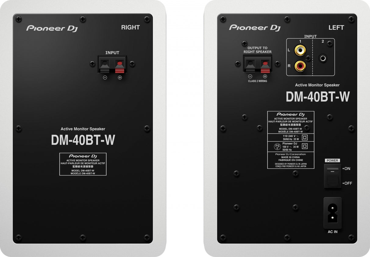 Pioneer DJ DM-40BT-W - Monitores de Estudio con Bluetooth (Blanco)
