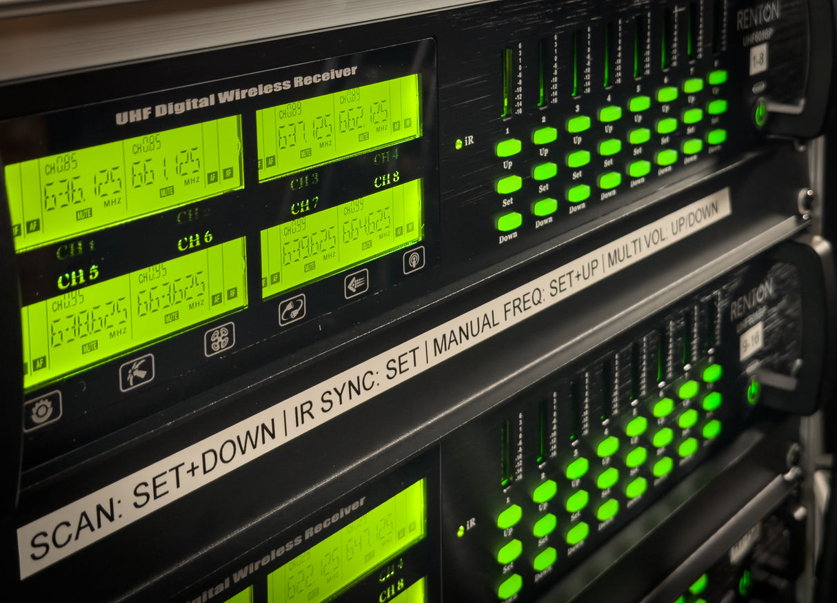 Renton Rack Trådløst Kombi System (8 Håndholdt + 8 Headset)