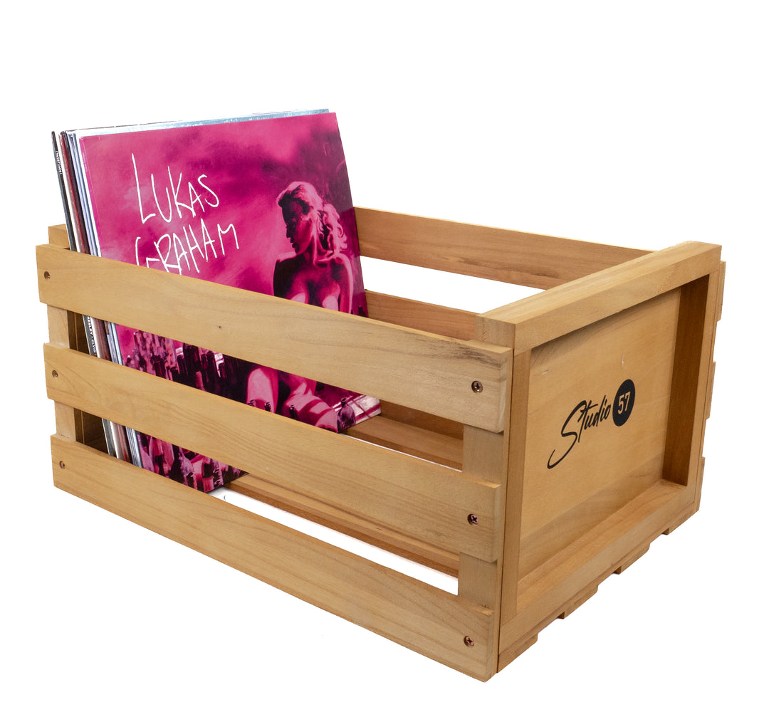 Studio 57 - Caja para discos LP (Madera clara)