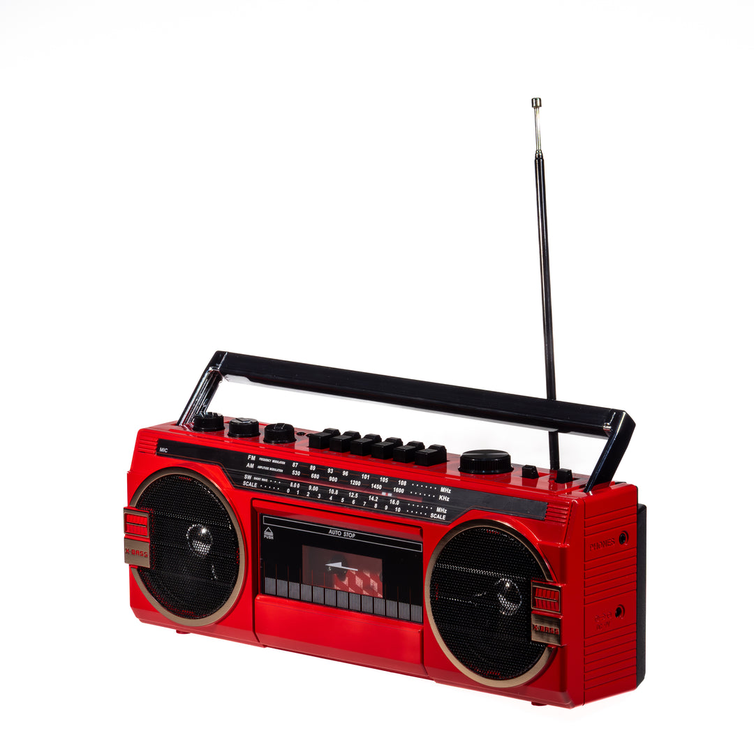 Studio 57 - Reproductor de casetes con FM & Bluetooth, Rojo
